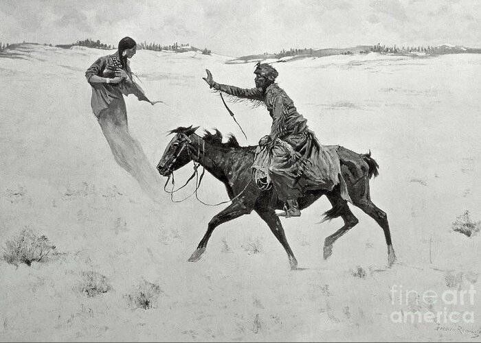 Remington Greeting Card featuring the painting The Vision by Frederic Remington