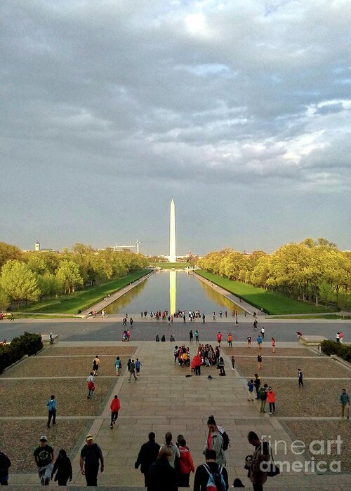 Monuments Greeting Card featuring the photograph The Washington Monument and The Reflecting Pool by Walter Neal