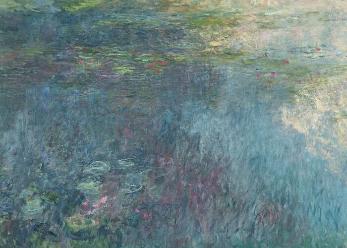 Monet Greeting Card featuring the painting The Waterlilies The Clouds by Claude Monet