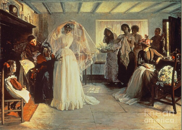 Wedding Greeting Card featuring the painting The Wedding Morning by John Henry Frederick Bacon