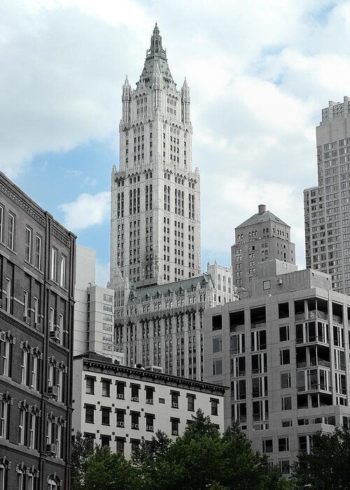 Woolworth Building Greeting Card featuring the photograph The Woolworth Building - NYC by Frank Mari