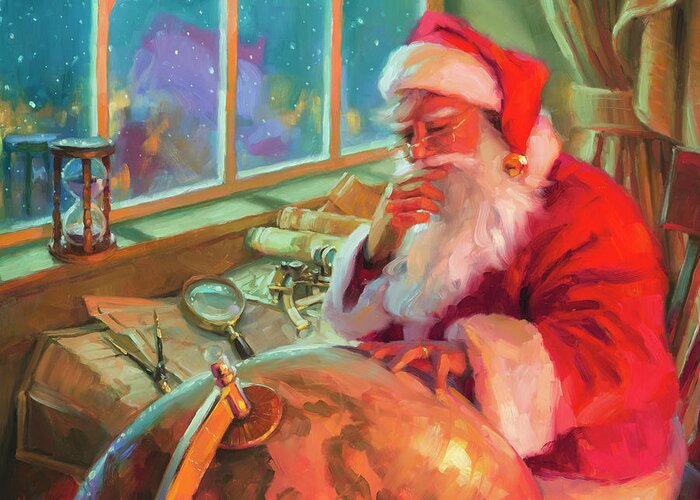 #faaAdWordsBest Greeting Card featuring the painting The World Traveler by Steve Henderson