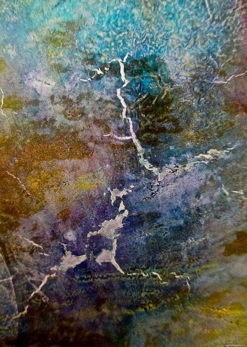 Sky Greeting Card featuring the painting There is a Crack in Everything by Janice Nabors Raiteri