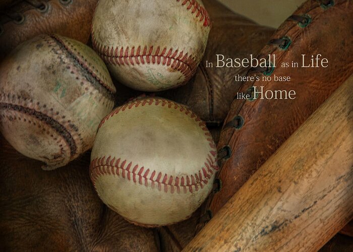 Baseball Greeting Card featuring the photograph There is No Base Like Home by Robin-Lee Vieira