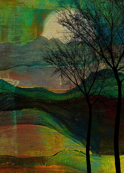 Abstract Greeting Card featuring the painting These Hills by Amy Shaw