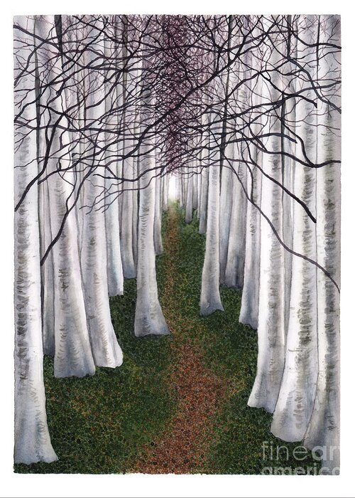 Woods Greeting Card featuring the painting Thicket by Hilda Wagner