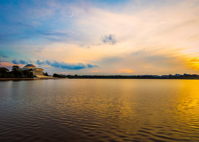 D.c. Greeting Card featuring the photograph Thomas Jefferson Memorial Sunset by Chris Bordeleau