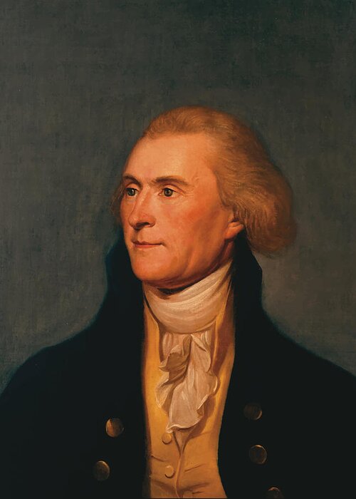 Thomas Jefferson Greeting Card featuring the painting Thomas Jefferson by War Is Hell Store