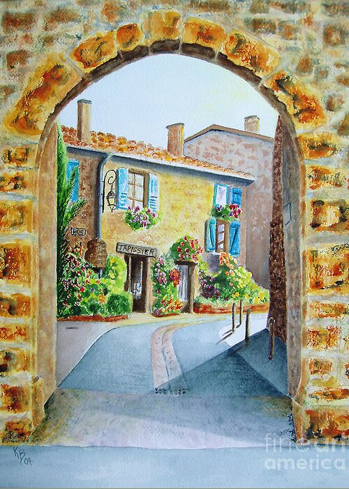 France Greeting Card featuring the painting Through the Arch by Karen Fleschler