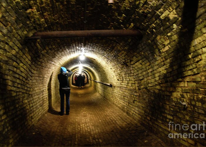 Michigan State Hospital Greeting Card featuring the photograph Through the Tunnel by Grace Grogan