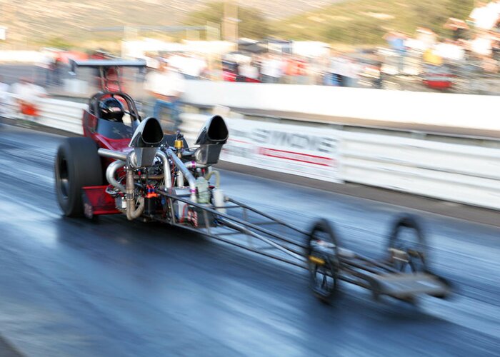 Dragster Greeting Card featuring the photograph Thrust by Steve Parr