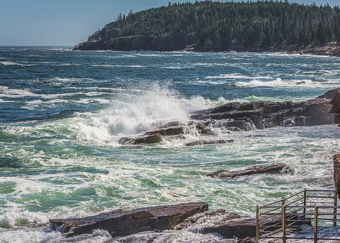 Acadia Greeting Card featuring the photograph Thunder Hole - Viewing Platform by Black Brook Photography