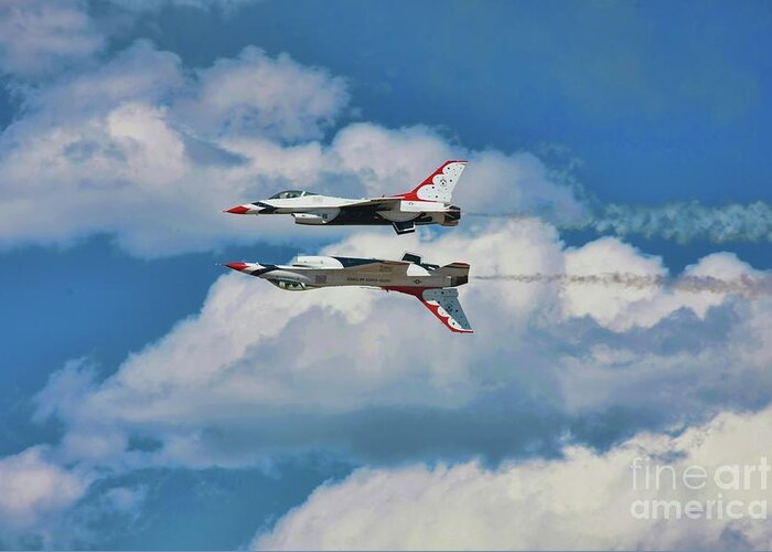 Usaf Greeting Card featuring the photograph Thunderbirds Inverted by Richard Lynch