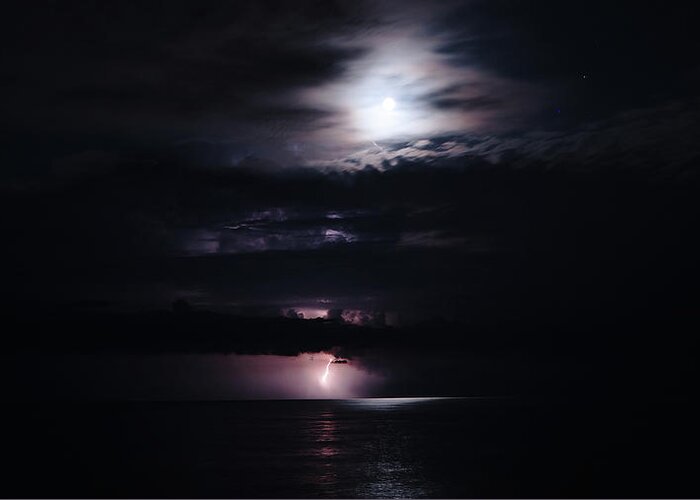 Florida Greeting Card featuring the photograph Thunderstorm Moon Delray Beach Florida by Lawrence S Richardson Jr