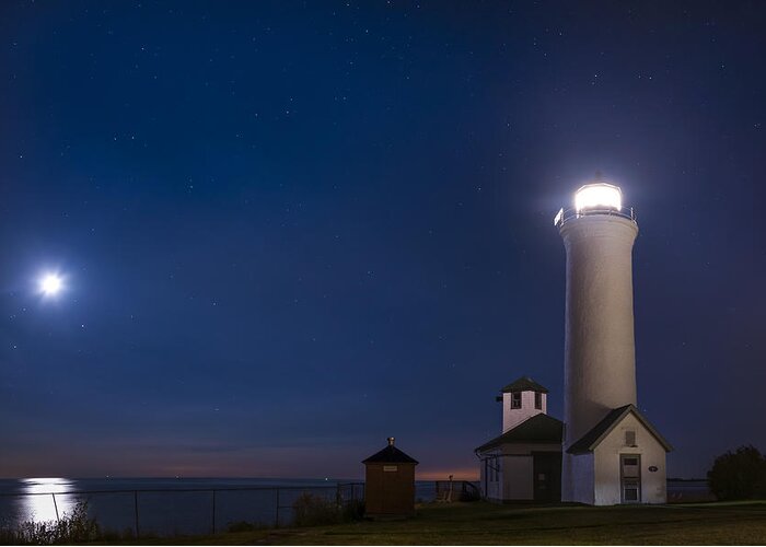 Landscape Greeting Card featuring the photograph Tibbets Point Night by Mark Papke