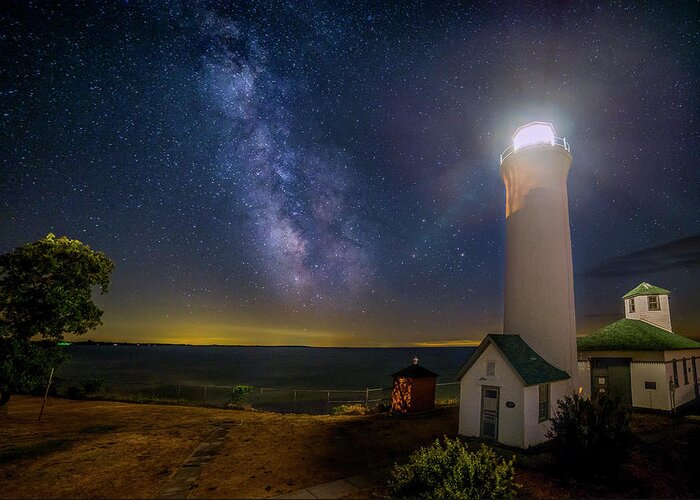 Tibbetts Point Lighthouse Greeting Card featuring the photograph Tibbetts Point Night by Mark Papke