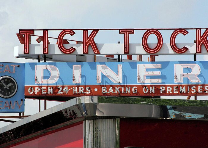 Tick Greeting Card featuring the photograph Tick Tock Diner by Matthew Bamberg