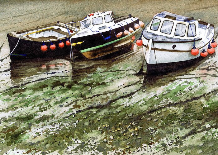 Tide Out Greeting Card featuring the painting Tide out by Paul Dene Marlor