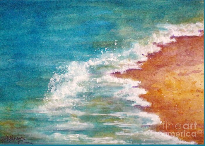 Seascape Greeting Card featuring the painting Tide Rushing In by Suzanne Krueger
