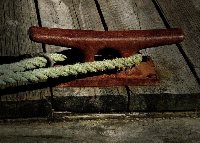 Boat Tie Greeting Card featuring the photograph Tied Up - 365-163 by Inge Riis McDonald