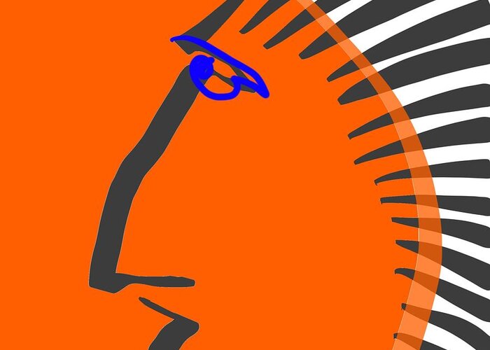 Orange Greeting Card featuring the digital art Tiger Man by Jeffrey Quiros