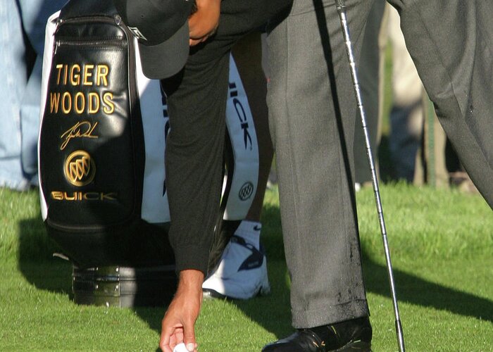 Tiger Greeting Card featuring the photograph Tiger Woods Up Close by Chuck Kuhn