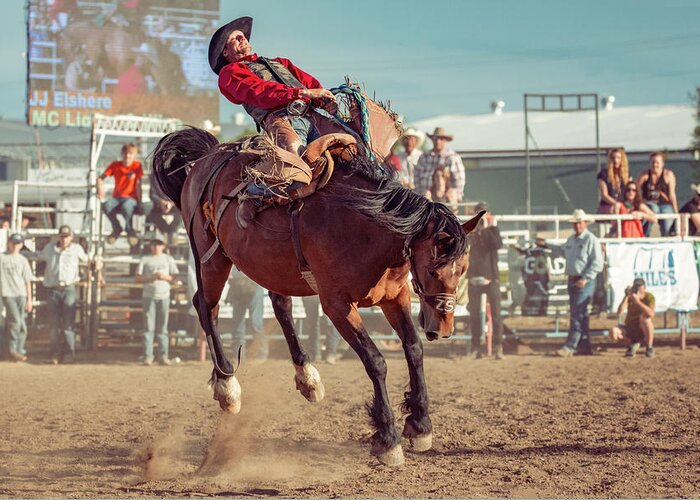 Rodeo Greeting Card featuring the photograph Tight Grip by Todd Klassy