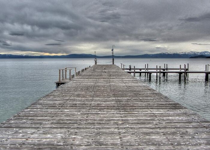 Timber Cove Greeting Card featuring the photograph Timber Cove Pier Lake Tahoe by Brad Scott