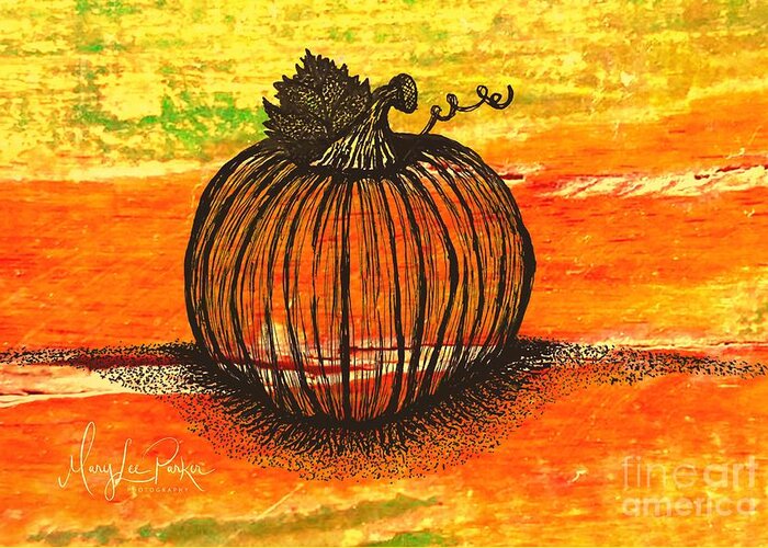 Drawing Greeting Card featuring the drawing Time To Get Pumkin by MaryLee Parker