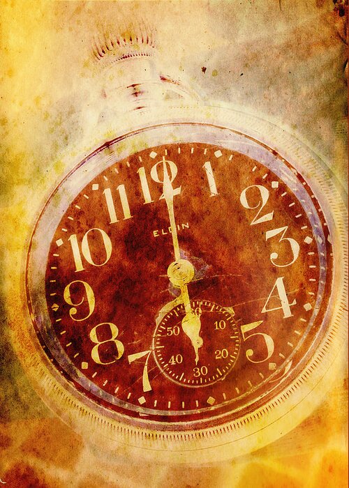 Clock Greeting Card featuring the digital art Time by Valerie Reeves