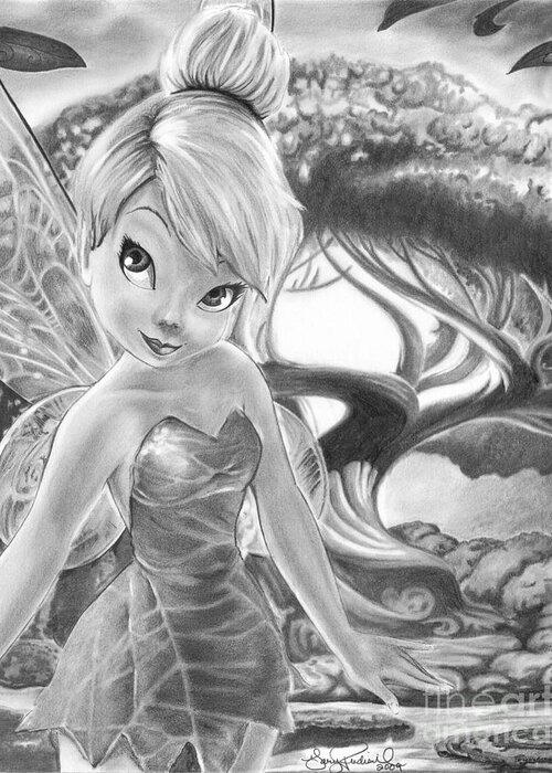 Tinkerbell Greeting Card featuring the painting Tinkerbell by Gary Rudisill by Gary Rudisill