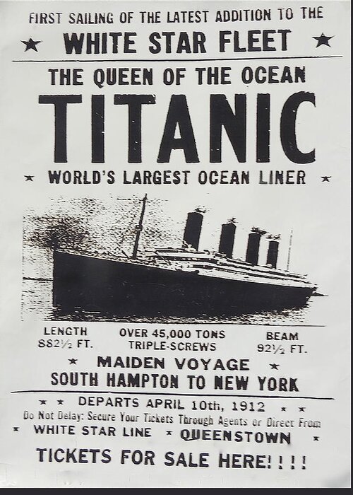 Titanic Greeting Card featuring the photograph Titanic vintage poster by Melinda Saminski