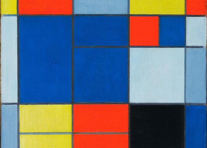 Piet Mondrian Greeting Card featuring the painting Title Composition by MotionAge Designs