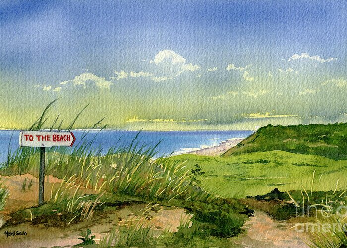 Landscape Greeting Card featuring the painting To the Beach by Heidi Gallo