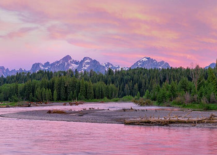 Grand Teton Greeting Card featuring the photograph To the Tetons by Ryan Moyer