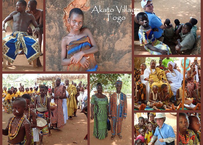 Akato Greeting Card featuring the photograph Togo Village in west Africa Collage by David Smith