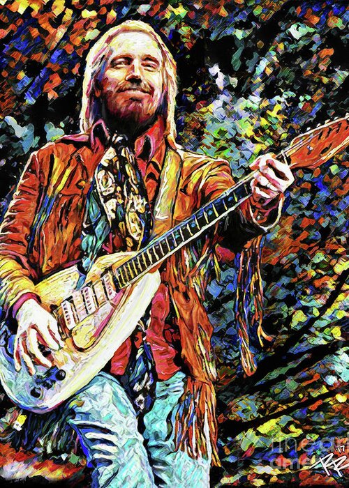 Tom Petty Art Greeting Card featuring the mixed media Tom Petty Art by Ryan Rock Artist