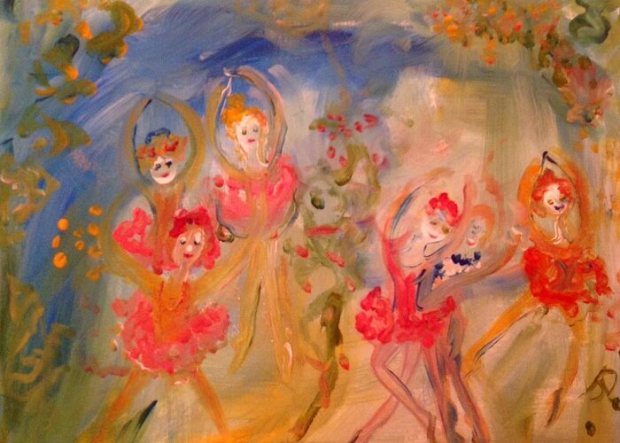 Ballet Greeting Card featuring the painting Tomorrow's dream ballet by Judith Desrosiers