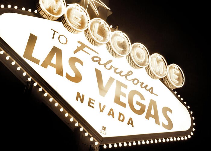 Las Vegas Sign At Night Greeting Card featuring the photograph Tonight In Vegas by Az Jackson