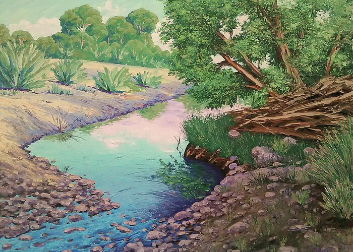 Tonto National Forest Greeting Card featuring the painting Tonto Creek by Cheryl Fecht