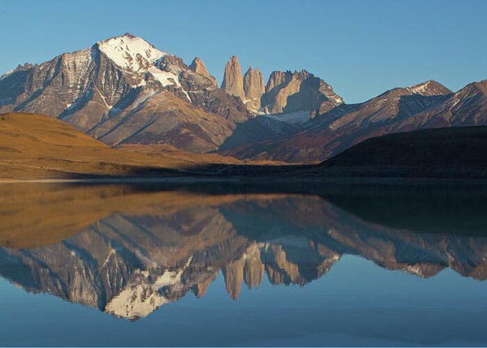 Mountains Greeting Card featuring the photograph Torres del Paine by Max Waugh