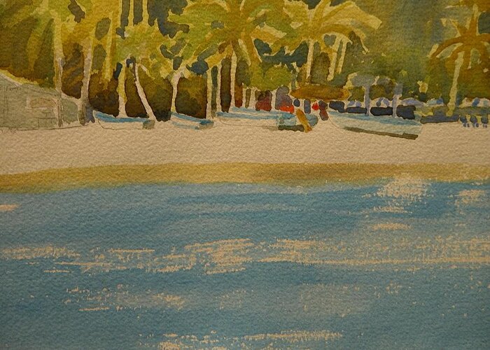 Walt Maes Greeting Card featuring the painting Tortuga Island Costa Rica by Walt Maes