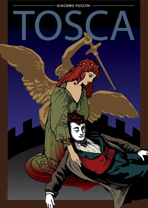 Puccini Greeting Card featuring the digital art Tosca by Joe Barsin