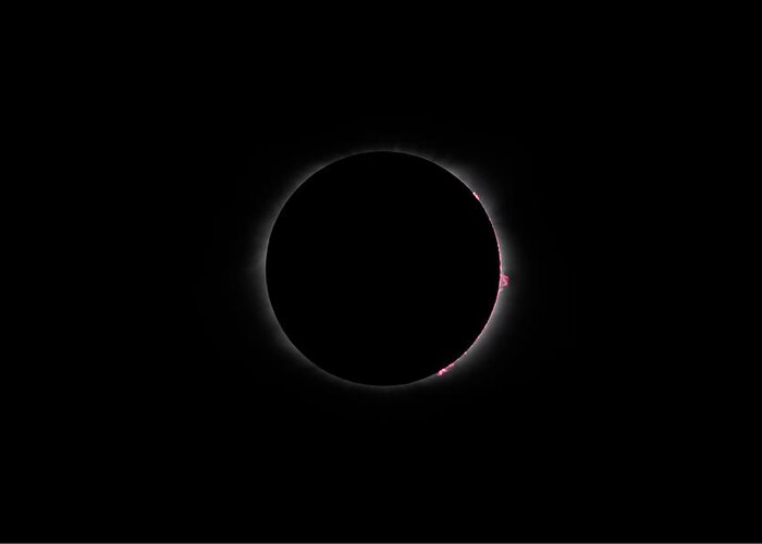 Bailey's 8-21-2017 Greeting Card featuring the photograph Total Solar Eclipse Prominences by Alan Vance Ley