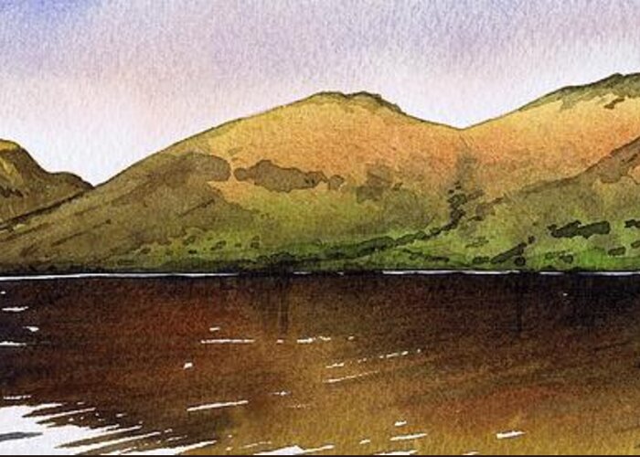 Wast Water Greeting Card featuring the painting Towards Great Gable across Wast Water by Paul Dene Marlor