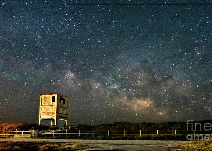 Topsail Island Greeting Card featuring the photograph Tower 6 Milky Way by DJA Images