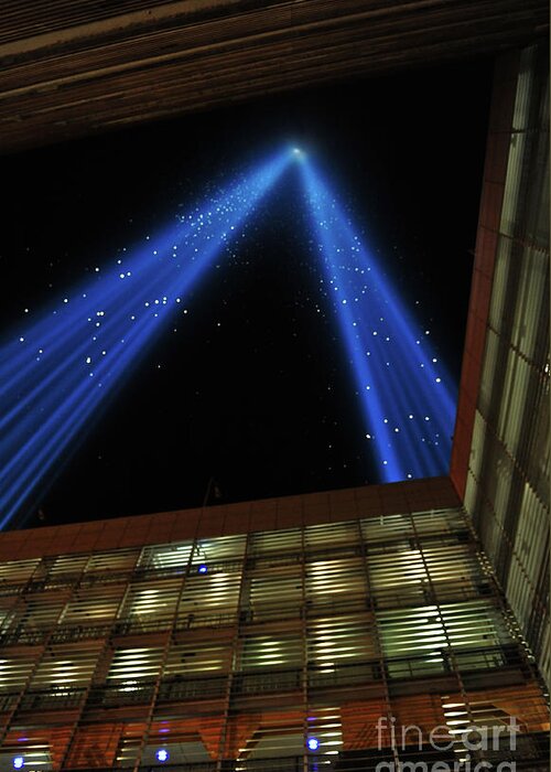 Wtc Greeting Card featuring the photograph Tower of Lights World Trade Center by L Machiavelli