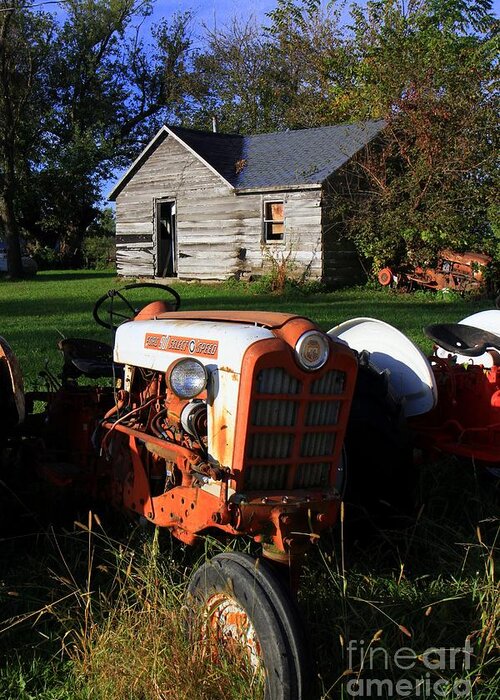 Tractor Greeting Card featuring the photograph Tractor and Shed by Rick Rauzi