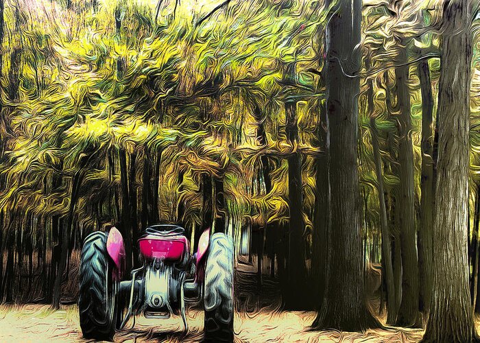 Forest Greeting Card featuring the photograph Tractor by Carlee Ojeda
