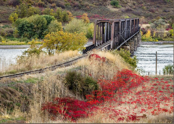 Clearwater Greeting Card featuring the photograph Train Bridge to Lapwai by Brad Stinson